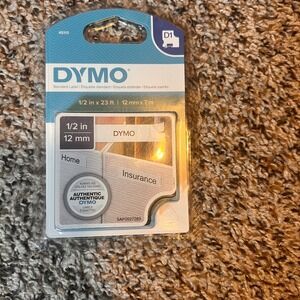 DYMO Standard Label Tape 1/2 in x‎ 23 ft Black on White Label Maker